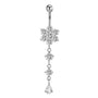 Bauchnabelpiercing Titan Silber Kristallen Zirkonia - FALKENKOENIG SCHMUCK & Piercing Online Shop