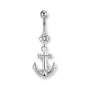 Titan Bauchnabelpiercing mit Anker-Anhänger – maritimes Design, hautfreundlich, glänzend und langlebig.