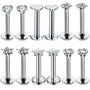 Silber Piercing-Set aus Chirurgenstahl 316L mit Zirkonia für Helix, Tragus und Labret - FALKENKOENIG SCHMUCK