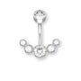 „Luna Bauchnabelpiercing aus Chirurgenstahl 316L mit halbmondförmigem Kristallbesatz und flacher Rückseite für höchsten Tragekomfort ✨🌙“
