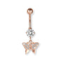 Schmetterling Bauchnabelpiercing aus Titan mit filigranem Anhänger – erhältlich in Silber, Gold oder Roségold, federleicht & elegant.