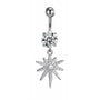 Bauchnabelpiercing Stern Titan G23 Silber Kristallen Zirkonia - FALKENKOENIG SCHMUCK & Piercing Online Shop