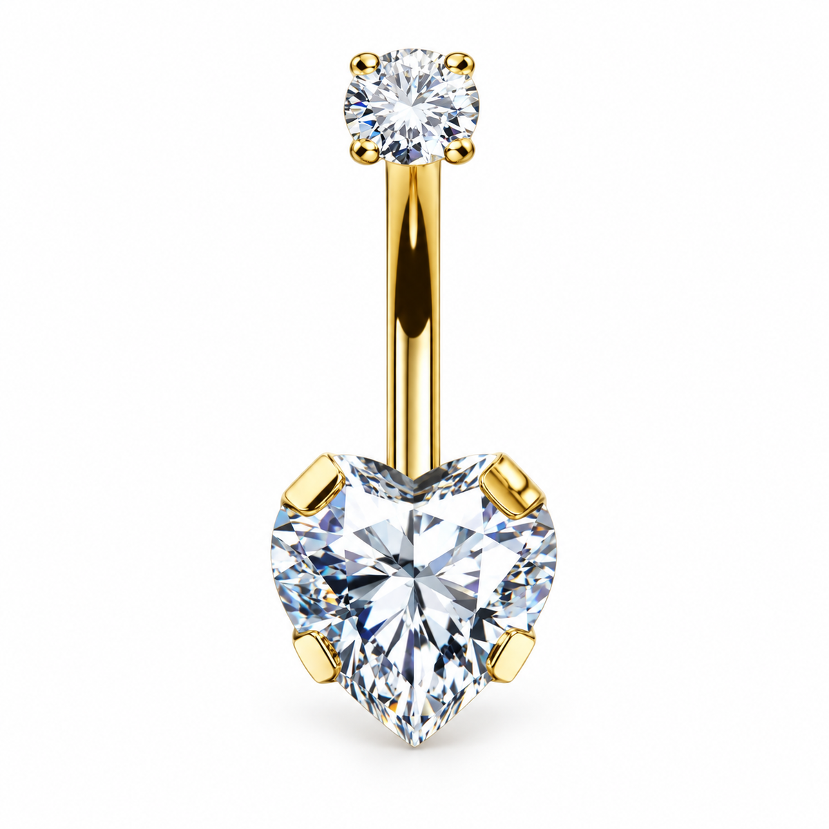 Herz Gold Bauchnabelpiercing - Titan G23 - FALKENKOENIG SCHMUCK & Piercing Online Shop