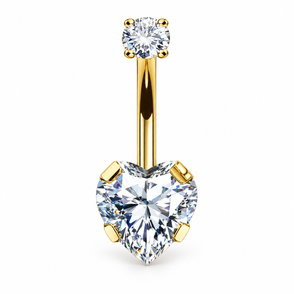 Herz Gold Bauchnabelpiercing - Titan G23 - FALKENKOENIG SCHMUCK & Piercing Online Shop