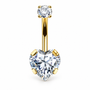 Herz Gold Bauchnabelpiercing - Titan G23 - FALKENKOENIG SCHMUCK & Piercing Online Shop
