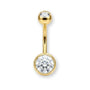 Goldenes Bauchnabelpiercing aus Titan von Falkenkoenig Schmuck. Dieses Bauchnabelpiercing ist erhältlich mit der Stablänge 12mm, 10mm und 8mm.