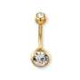 Goldenes Bauchnabelpiercing aus Titan von Falkenkoenig Schmuck. Dieses Bauchnabelpiercing ist erhältlich mit der Stablänge 12mm, 10mm und 8mm.