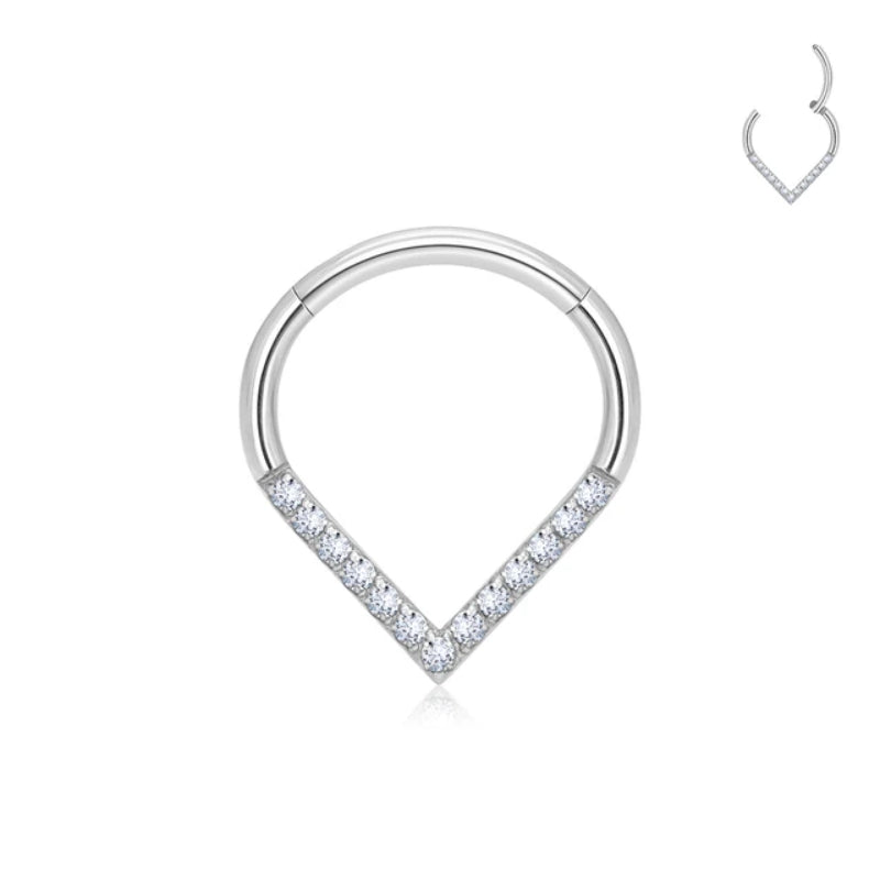 Tropfen Silber Septum-Piercing Titan - FALKENKOENIG SCHMUCK & Piercing Online Shop
