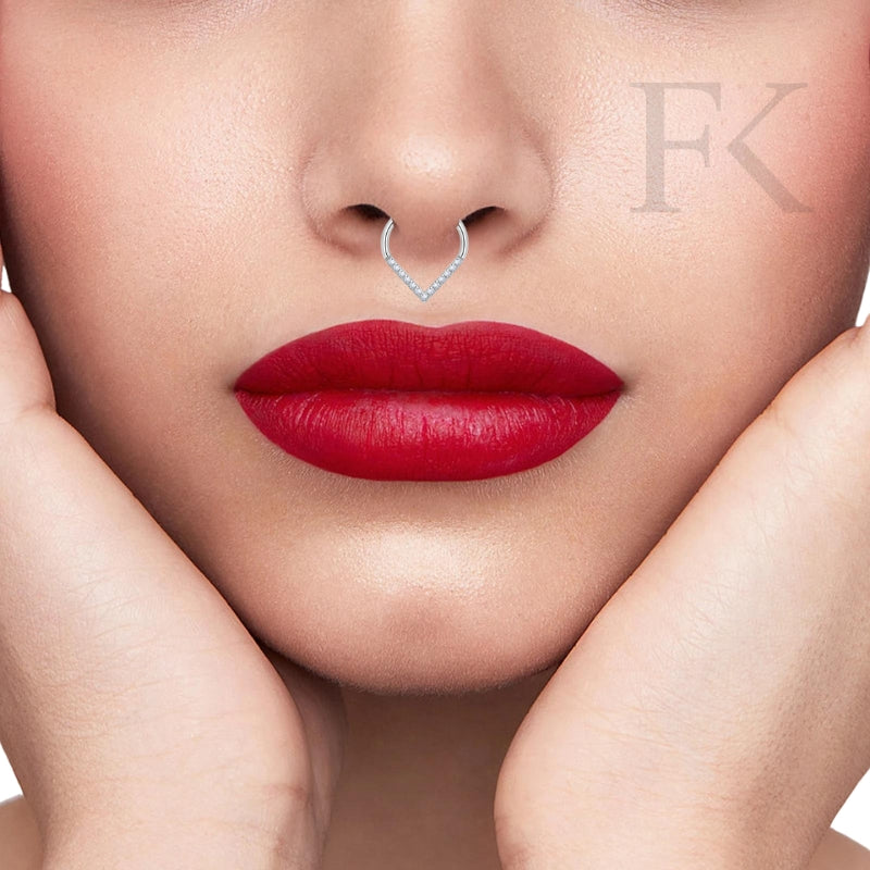 Tropfen Silber Septum-Piercing Titan - FALKENKOENIG SCHMUCK & Piercing Online Shop