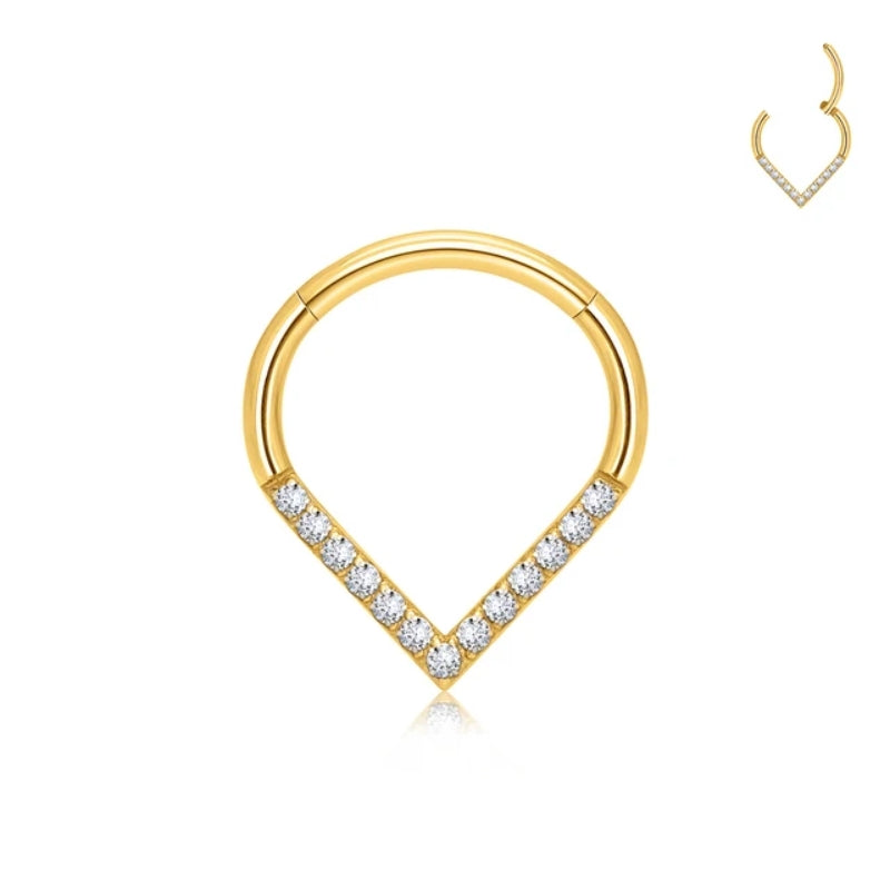 Tropfen Gold Septum-Piercing Titan - FALKENKOENIG SCHMUCK & Piercing Online Shop