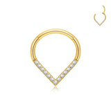 Tropfen Gold Septum-Piercing Titan - FALKENKOENIG SCHMUCK & Piercing Online Shop