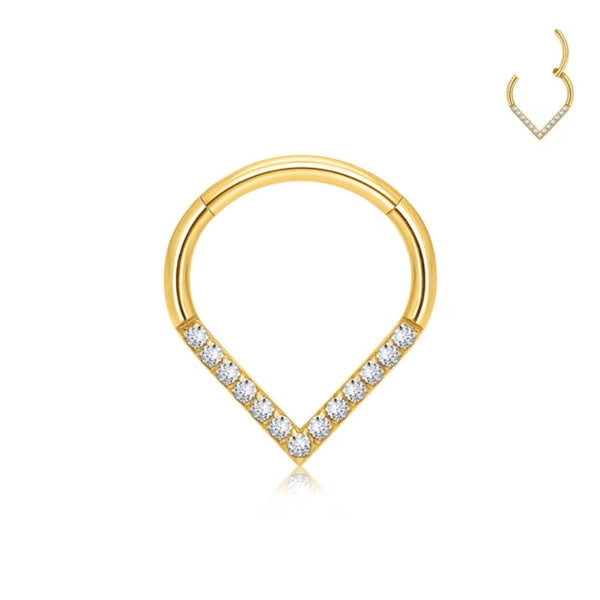 Tropfen Gold Septum-Piercing Titan - FALKENKOENIG SCHMUCK & Piercing Online Shop