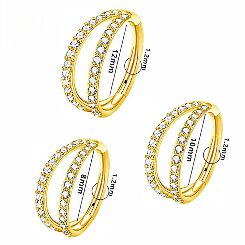 Gold Doppel-Nasenring Piercing Titan - FALKENKOENIG SCHMUCK & Piercing Online Shop