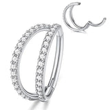 Silber Doppel-Nasenring Piercing Titan - FALKENKOENIG SCHMUCK & Piercing Online Shop