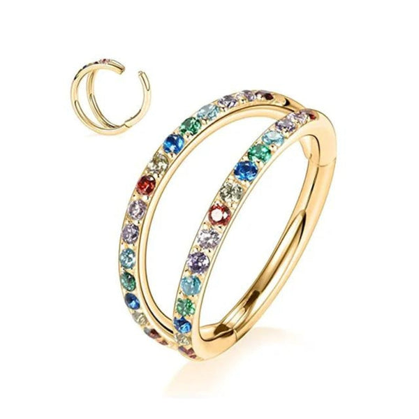 Gold Doppel-Nasenring Piercing Titan - FALKENKOENIG SCHMUCK & Piercing Online Shop