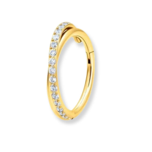 Gold Strass Nasenring Piercing Titan - FALKENKOENIG SCHMUCK & Piercing Online Shop