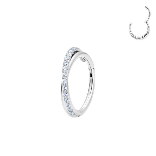 Silber Strass Nasenring Piercing Titan - FALKENKOENIG SCHMUCK & Piercing Online Shop