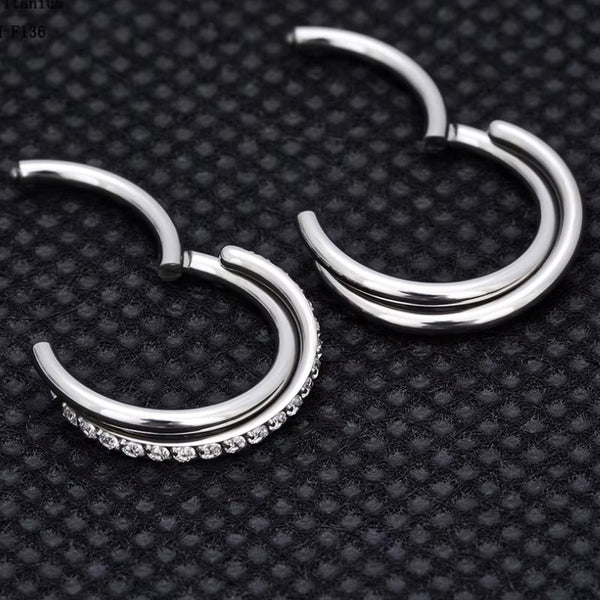 Silber Strass Nasenring Piercing Titan - FALKENKOENIG SCHMUCK & Piercing Online Shop