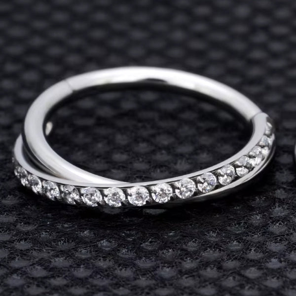 Silber Strass Nasenring Piercing Titan - FALKENKOENIG SCHMUCK & Piercing Online Shop