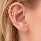 Herzstück Labret Piercing - Gold Titan - FALKENKOENIG SCHMUCK & Piercing Online Shop