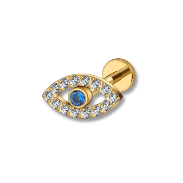 Fatima-Auge Labret Piercing - Gold Titan