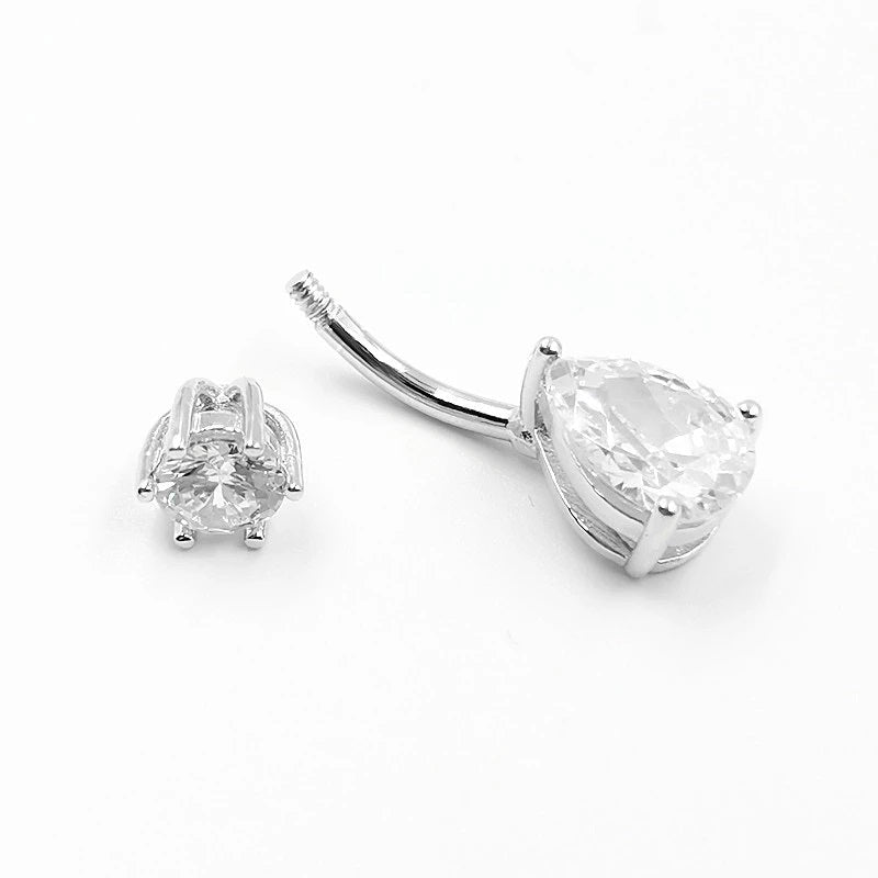 Bauchnabelpiercing Echt Silber 925 mit Kristallen 7-05-003 - FALKENKOENIG SCHMUCK & Piercing Online Shop