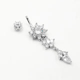 Bauchnabelpiercing Echt Silber 925 mit Kristallen 7-05-004 - FALKENKOENIG SCHMUCK & Piercing Online Shop