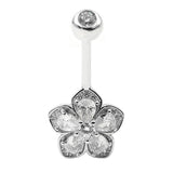Kristall Blume Echt Silber 925 Bauchnabelpiercing mit Kristallen
FALKENKOENIG SCHMUCK 
