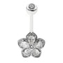 Kristall Blume Echt Silber 925 Bauchnabelpiercing mit Kristallen
FALKENKOENIG SCHMUCK 
