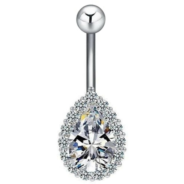 Kristall Tropfen Echt Silber 925 Bauchnabelpiercing mit Kristallen
FALKENKOENIG SCHMUCK 