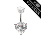 Bauchnabelpiercing Echt Silber 925 mit Kristallen 7-05-009 - FALKENKOENIG SCHMUCK & Piercing Online Shop