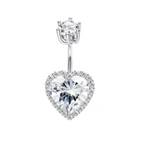 PARIS Bauchnabelpiercing aus 925er Silber mit filigranem Herzdesign – inspiriert von der Stadt der Liebe FALKENKOENIG SCHMUCK & Piercing Online Shop