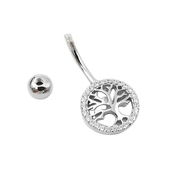 Baum des Lebend Bauchnabelpiercing Echt Silber 925 mit Kristallen
FALKENKOENIG SCHMUCK 