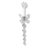 TULUM Bauchnabelpiercing mit 925er Sterlingsilber & Kristallen – eleganter Bauchnabelschmuck, inspiriert von den tropischen Stränden von Tulum.
