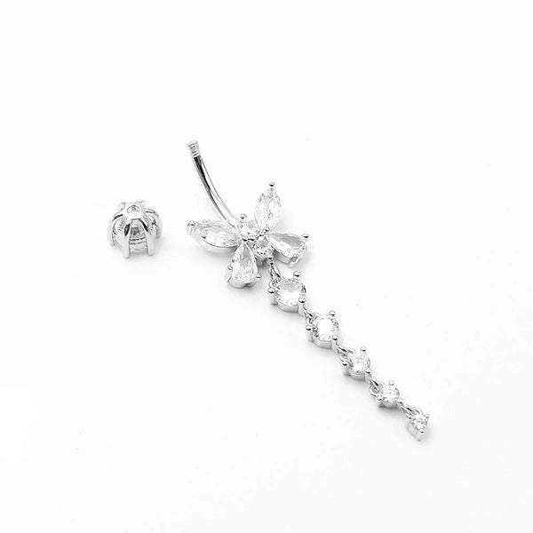 Bauchnabelpiercing Echt Silber 925 mit Kristallen 7-05-016 - FALKENKOENIG SCHMUCK & Piercing Online Shop