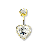 Paris Bauchnabelpiercing mit 18K Vergoldung & Kristallen – elegantes Bauchpiercing im romantischen Stil aus hochwertigem 925er Silber.