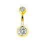 Bauchnabelpiercing 18K Vergoldet mit Kristallen 7-05-043 - FALKENKOENIG SCHMUCK & Piercing Online Shop
