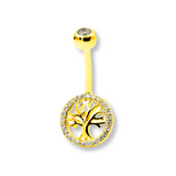Bauchnabelpiercing 18 Karat Vergoldet 925 Silber - FALKENKOENIG SCHMUCK & Piercing Online Shop