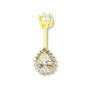 Tropfen Bauchnabelpiercing 18 Karat Vergoldet 925 Silber - FALKENKOENIG SCHMUCK & Piercing Online Shop