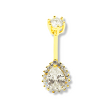 Tropfen Bauchnabelpiercing 18 Karat Vergoldet 925 Silber - FALKENKOENIG SCHMUCK & Piercing Online Shop