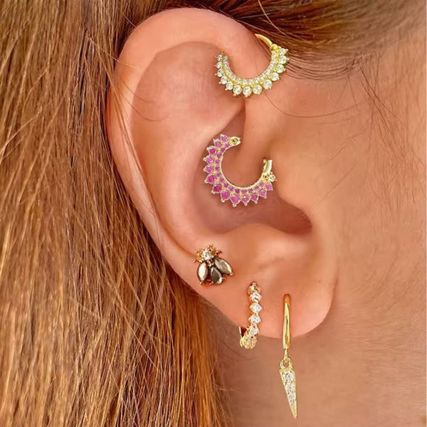 Kristall-Piercing für Tragus, Helix, Septum oder Nase – in Silber, verschiedene Farben, dezent & vielseitig.