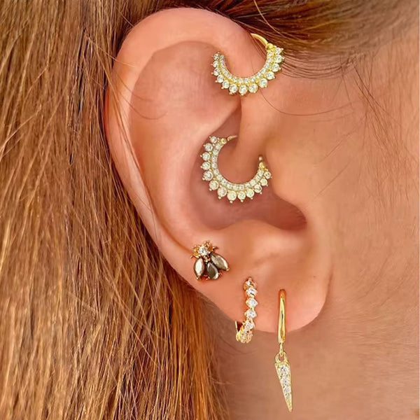Kristall Tragus-Piercing 925er Silber