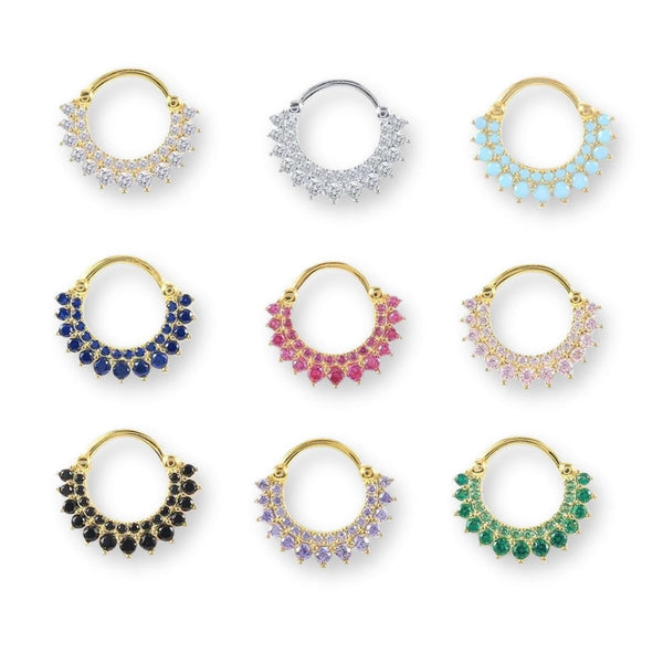 Kristall-Piercing für Tragus, Helix, Septum oder Nase – in Silber, verschiedene Farben, dezent & vielseitig.