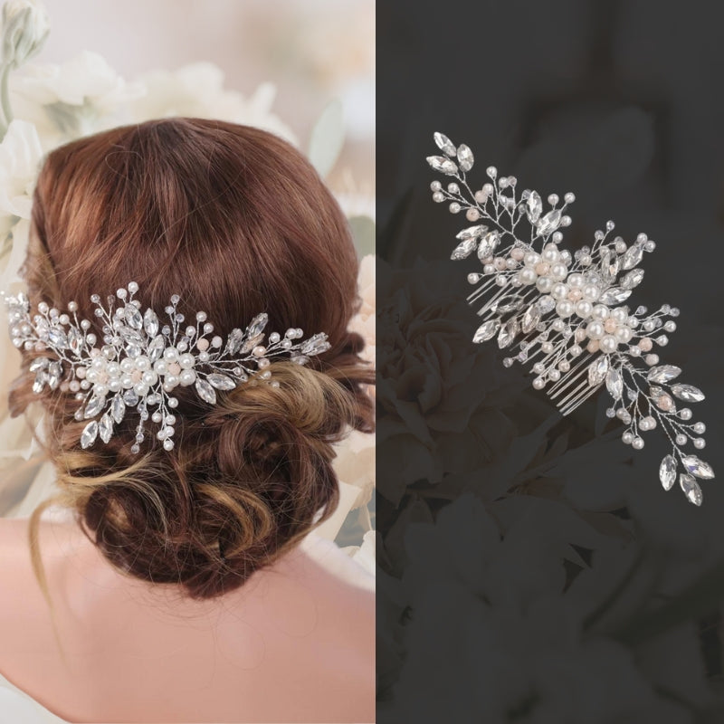Haarschmuck Für Hochzeiten – Funkelndes Stirnband, Handgefertigt, 38 Cm Lang, Mit Strasssteinen