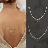 Rückenkette Brautschmuck für Brautkleid mit tiefem Rückenausschnitt, Hochzeitskette in Gold oder Silber mit Sicherheitsverschluss.