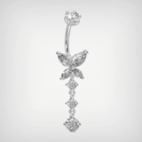 Bauchnabelpiercing Echt Silber 925 mit Kristallen 7-05-005 - FALKENKOENIG SCHMUCK & Piercing Online Shop