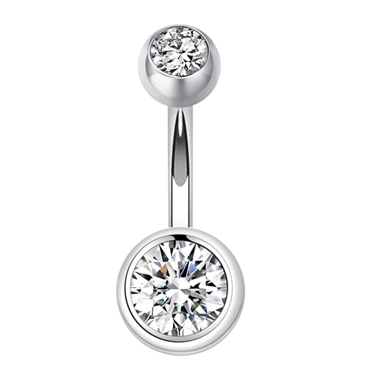 Bauchnabelpiercing Echt Silber 925 mit Kristallen 7-05-013 - FALKENKOENIG SCHMUCK & Piercing Online Shop