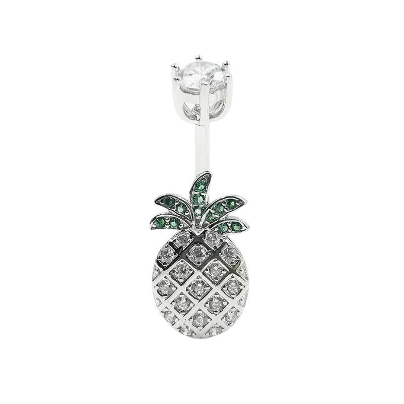 Ananas Bauchnabelpiercing Echt Silber 925 mit Kristallen
FALKENKOENIG SCHMUCK 