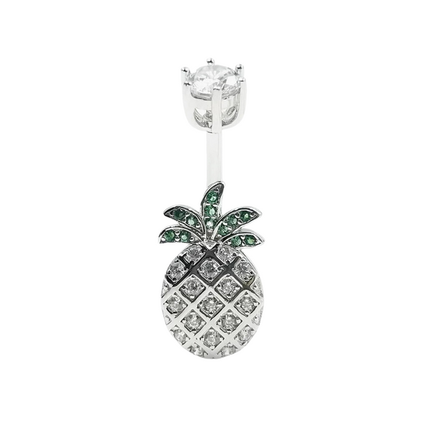 Ananas Bauchnabelpiercing Echt Silber 925 mit Kristallen
FALKENKOENIG SCHMUCK 