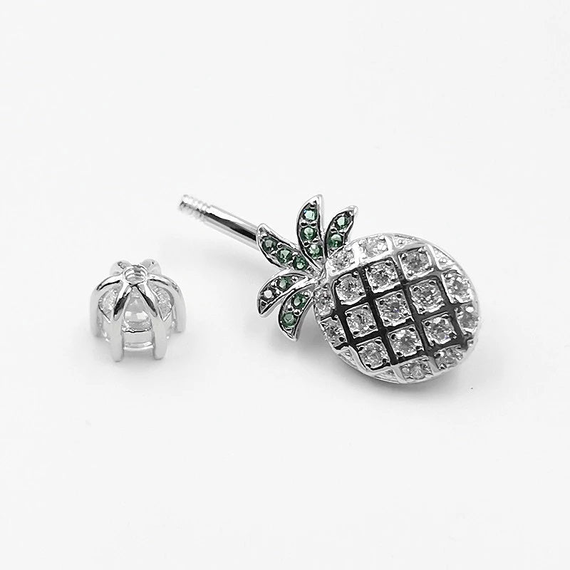 Ananas Bauchnabelpiercing Echt Silber 925 mit Kristallen
FALKENKOENIG SCHMUCK 